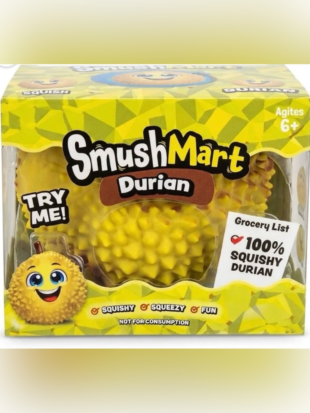 NEW SmushMart Durian Squishy Fruit Toy New In Box Collectible